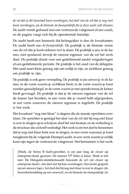 De Identiteitssmidse, gedrukte pagina: De audit heeft een de-fusiepraktijk. De praktijk is de kleinste versie