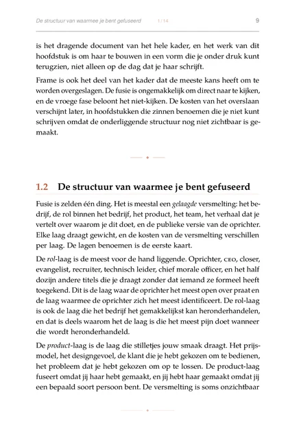 De Identiteitssmidse, gedrukte pagina: is het dragende document van het hele kader, en het werk van dit