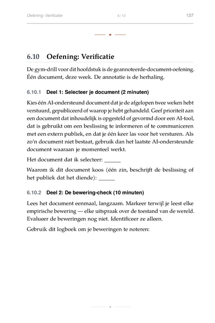 De Oordeels-Gym, gedrukte pagina: Oefening: Verificatie 6 12 137