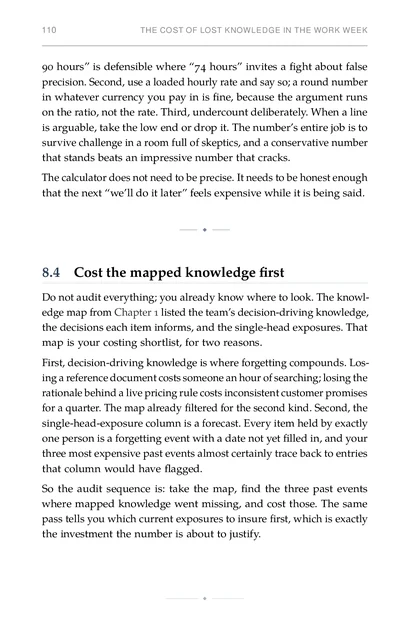 The Knowledge Scale, printed page: So the audit sequence is: take the map, find the three past events