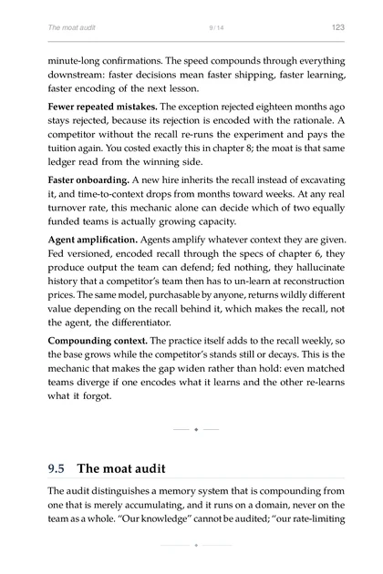 The Knowledge Scale, printed page: The audit distinguishes a memory system that is compounding from
