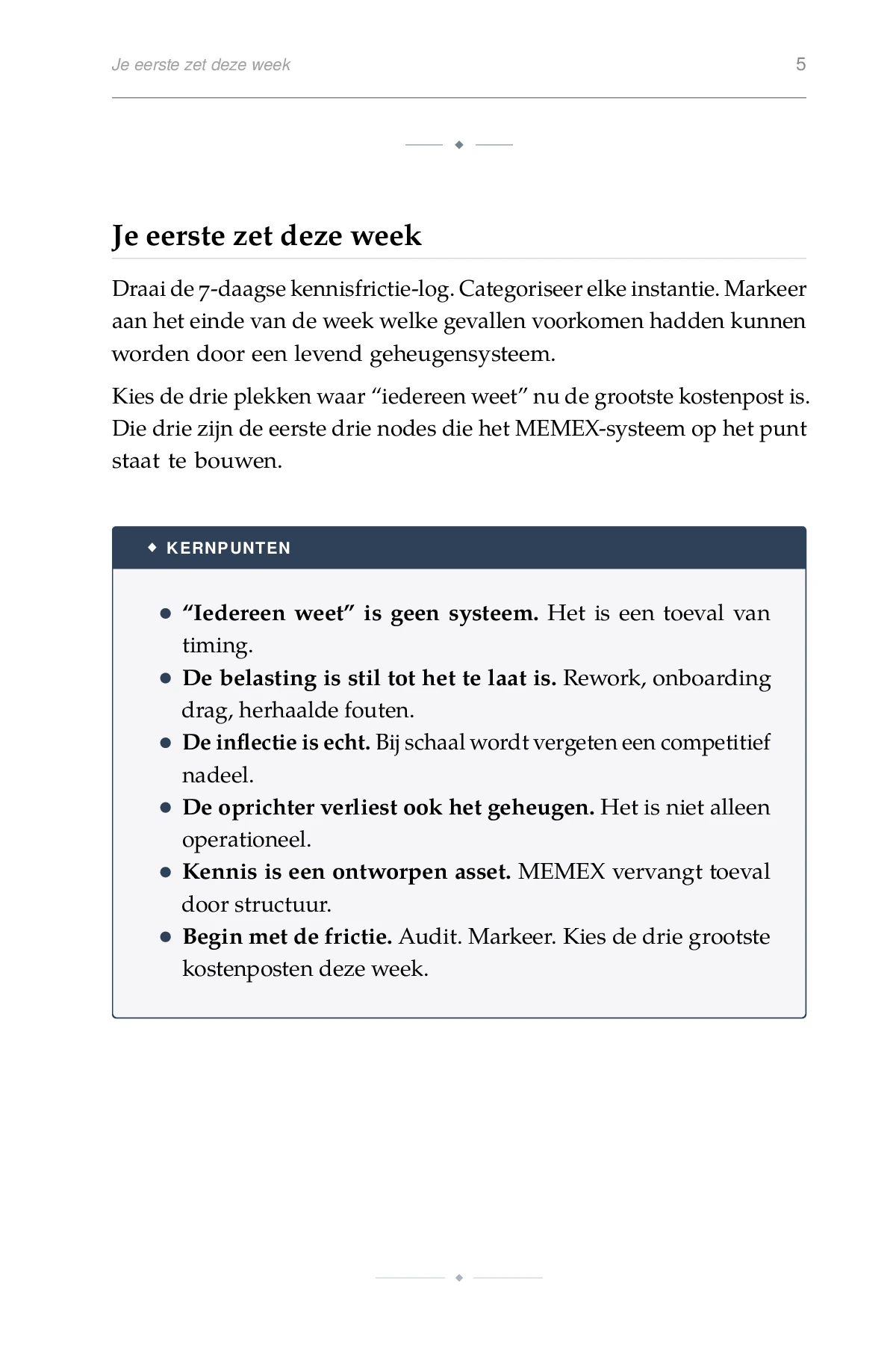 De Kennisschaal, gedrukte pagina: Je eerste zet deze week