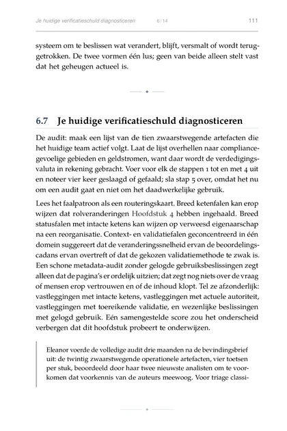 Het Organisatiegeheugen, gedrukte pagina: De audit: maak een lijst van de tien zwaarstwegende artefacten