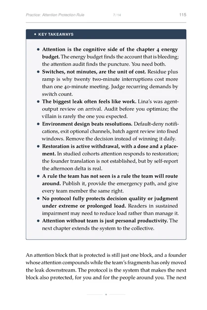 The Performance Integrator, printed page: Practice: Attention Protection Rule 7 14 115