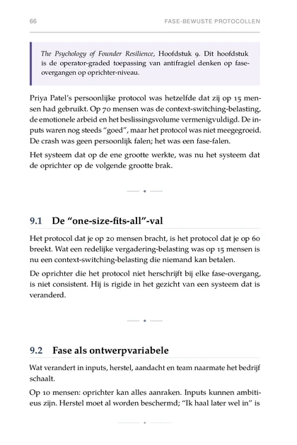 De Prestatie-integrator, gedrukte pagina: The Psychology of Founder Resilience, Hoofdstuk 9. Dit hoofdstuk