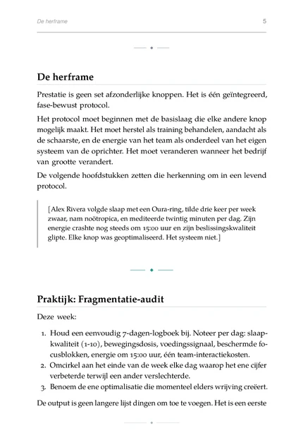 De Prestatie-integrator, gedrukte pagina: Praktijk: Fragmentatie-audit