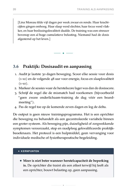 De Prestatie-integrator, gedrukte pagina: Meer is niet beter wanneer herstelcapaciteit de beperking