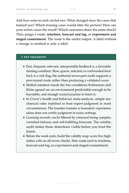 The Predictive Founder, printed page: Practice: the two-domain map 2 12 37