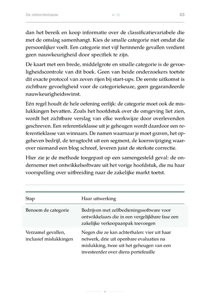 De Voorspellende Ondernemer, gedrukte pagina: Stap Haar uitwerking