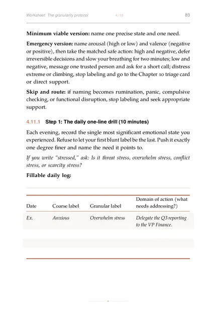 Inside a worksheet: the granularity protocol