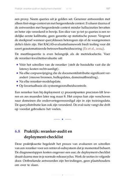 De RAG-engineer, gedrukte pagina: De meetfrequentie is even belangrijk als de metriekselectie. Voer