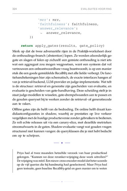 De RAG-engineer, gedrukte pagina: Priya had al twee maanden hetzelfde verzoek van haar productlead