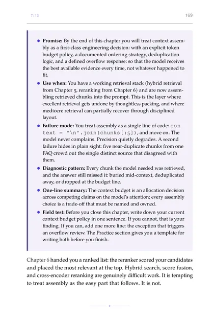 The chapter promise: By the end of this chapter you will treat context assembly as a first-class engineering decision: with…