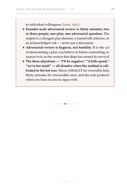 The Red Team Founder, printed page: to individual willingness (Janis, 1982).