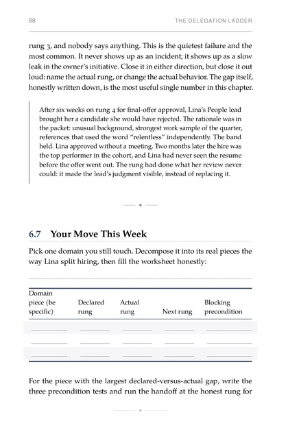 The Scale-Up Operator, printed page: For the piece with the largest declared-versus-actual gap, write