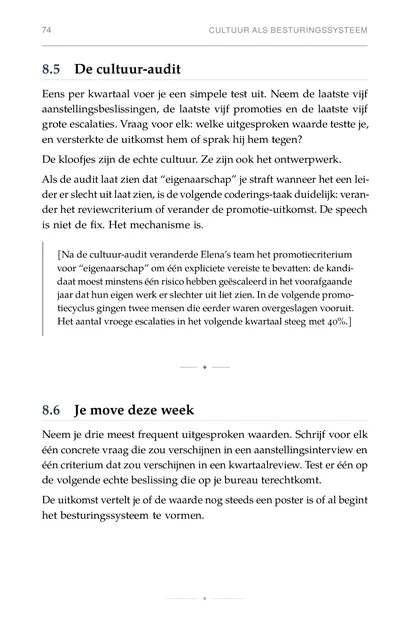 De Scale-up-operator, gedrukte pagina: Neem je drie meest frequent uitgesproken waarden. Schrijf voor elk