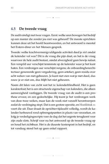 De Scale-up-operator, gedrukte pagina: Noem dit falen van zicht wat het is: kalenderblindheid. Het is geen