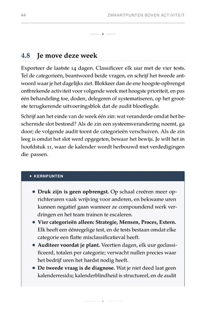 De Scale-up-operator, gedrukte pagina: Druk zijn is geen opbrengst. Op schaal creëren meer op-