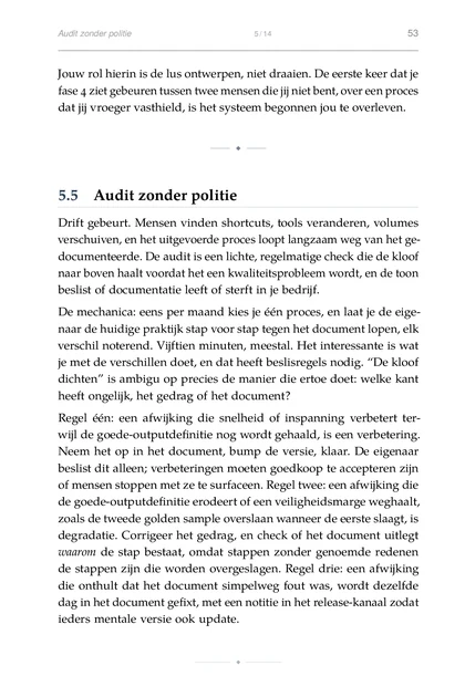 De Scale-up-operator, gedrukte pagina: Neem het op in het document, bump de versie, klaar. De eigenaar