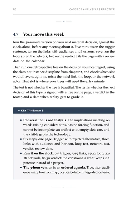The Second-Order Thinker, printed page: practice instead of a project