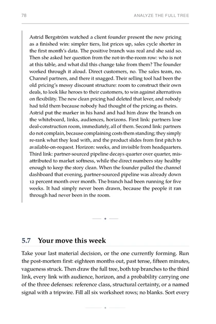 The Second-Order Thinker, printed page: Astrid put the marker in his hand and had him draw the branch