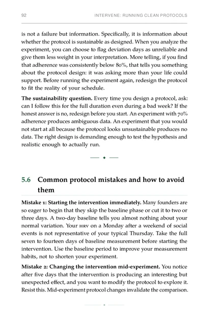 The Experimental Founder, printed page: Mistake 2: Changing the intervention mid-experiment. You notice