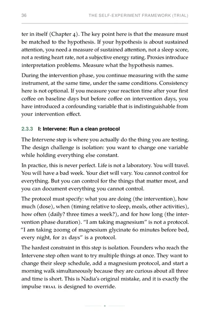 The Experimental Founder, printed page: The design challenge is isolation: you want to change one variable