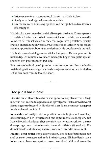 De Experimentele Oprichter, gedrukte pagina: Hoe je dit boek leest