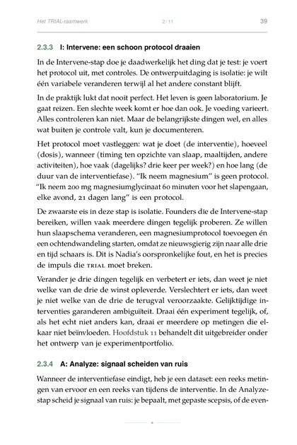 De Experimentele Oprichter, gedrukte pagina: stap scheid je signaal van ruis: je bepaalt, met gepaste scepsis, of de even-
