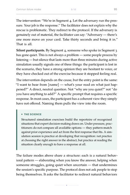 The Simulation Table, printed page: Silent participants. By Segment 4, someone who spoke in Segment 3