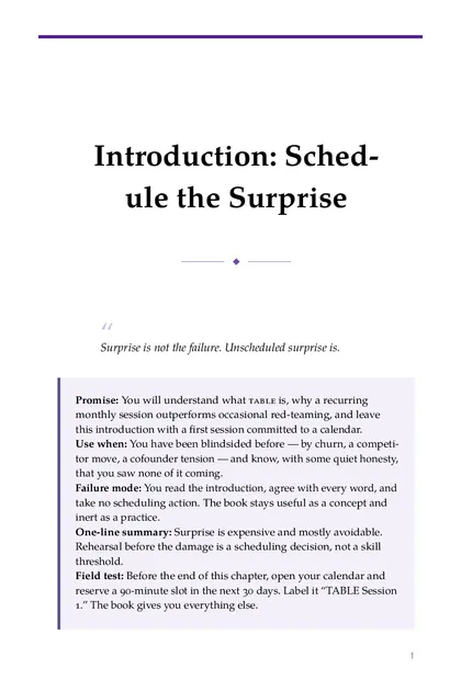 The chapter promise: You will understand what table is, why a recurring monthly session outperforms occasional red-teaming…