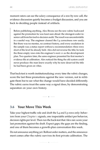 The Talent System, printed page: Before publishing anything, Alex Rivera ran the new rubric backward