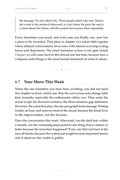 The Talent System, printed page: Your Move This Week 6 14 77