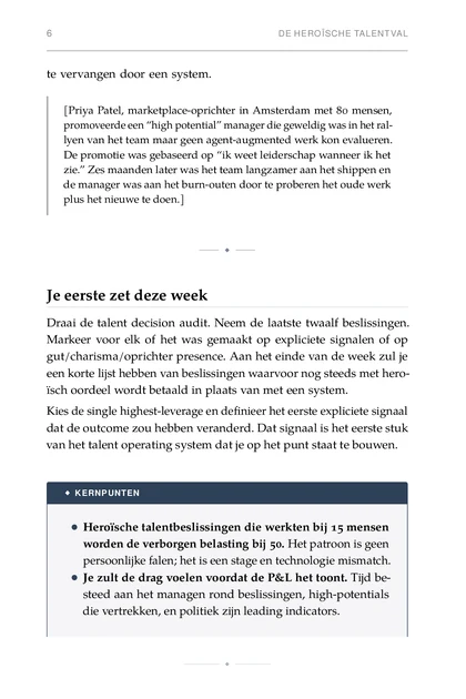 Het Talentsysteem, gedrukte pagina: Je eerste zet deze week