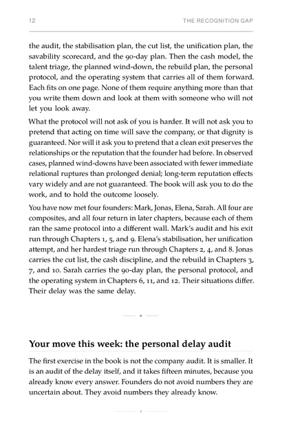 The Turnaround Protocol, printed page: Your move this week: the personal delay audit