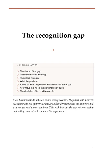 The Turnaround Protocol, printed page: IN THIS CHAPTER