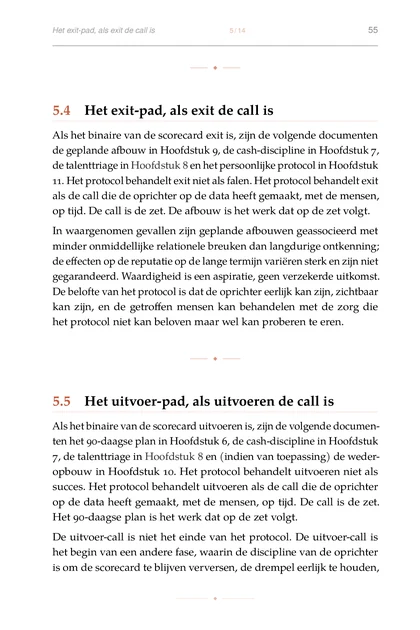 Het Turnaroundprotocol, gedrukte pagina: In waargenomen gevallen zijn geplande afbouwen geassocieerd met