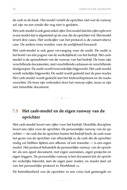 Het Turnaroundprotocol, gedrukte pagina: Het cash-model is ook geen vervanging voor de audit. De audit is