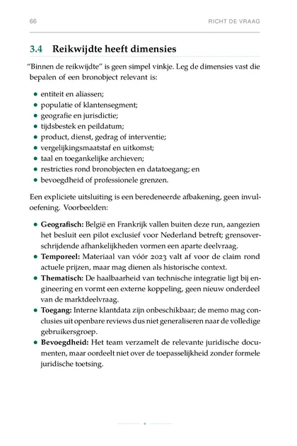 De Geverifieerde Research-Loop, gedrukte pagina: oefening. Voorbeelden: